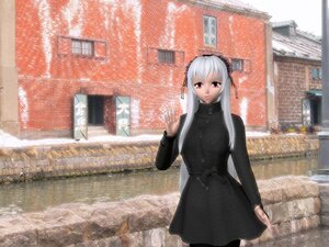 Rating: Safe Score: 0 Tags: 1girl 3d arm_at_side bangs black_dress black_legwear building buttons cowboy_shot dress image long_hair long_sleeves looking_at_viewer outdoors photo photo_background red_eyes silver_hair snowing solo standing suigintou User: admin