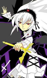 Rating: Safe Score: 0 Tags: 1girl black_background dress frills hairband holding holding_weapon image lolita_hairband long_sleeves looking_at_viewer red_eyes rose simple_background solo suigintou weapon wings User: admin