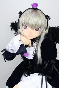 Rating: Safe Score: 0 Tags: 1girl dress flower gothic_lolita hairband lolita_fashion long_hair long_sleeves looking_at_viewer pink_eyes purple_eyes purple_flower purple_rose ribbon rose silver_hair smile solo suigintou User: admin