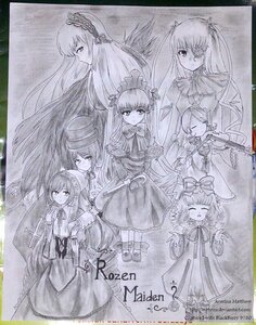 Rating: Safe Score: 0 Tags: 6+girls closed_eyes dress flower hat image long_hair long_sleeves looking_at_viewer monochrome multiple multiple_girls shinku short_hair smile souseiseki suigintou suiseiseki tagme top_hat traditional_media User: admin