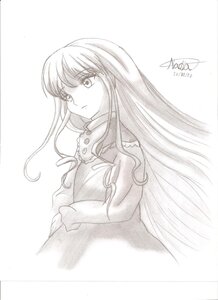 Rating: Safe Score: 0 Tags: 1girl bangs dated expressionless eyebrows_visible_through_hair greyscale image long_hair long_sleeves looking_at_viewer monochrome shinku sidelocks signature solo User: admin