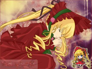 Rating: Safe Score: 0 Tags: 1girl blonde_hair blue_eyes bonnet bow bowtie closed_eyes dress flower hat image long_hair long_sleeves pink_bow red_dress rose shinku sitting sleeping solo twintails User: admin
