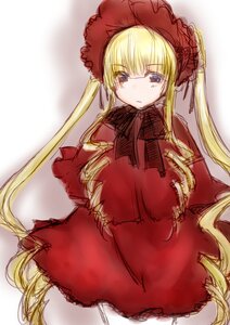 Rating: Safe Score: 0 Tags: 1girl blonde_hair blue_eyes bonnet bow bowtie dress image long_hair long_sleeves looking_at_viewer red_dress shinku solo twintails very_long_hair white_background User: admin