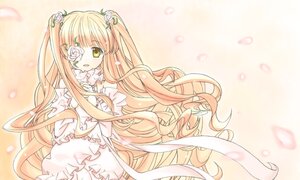 Rating: Safe Score: 0 Tags: 1girl blonde_hair dress eyepatch flower frills hair_flower hair_ornament image kirakishou long_hair long_sleeves pink_hair rose solo very_long_hair white_flower white_rose yellow_background yellow_eyes User: admin