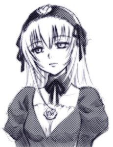 Rating: Safe Score: 0 Tags: 1girl collarbone detached_collar dress flower frills gothic_lolita greyscale hairband image kitano_tomotoshi lolita_fashion long_hair long_sleeves looking_at_viewer monochrome puffy_sleeves purple_theme rose rozen_maiden simple_background solo suigintou upper_body white_background white_flower white_rose User: admin