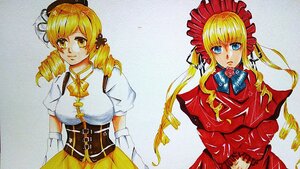Rating: Safe Score: 0 Tags: blonde_hair blue_eyes bonnet bow bowtie breasts corset drill_hair flower hat image long_hair looking_at_viewer marker_(medium) shinku solo tomoe_mami traditional_media twin_drills twintails User: admin