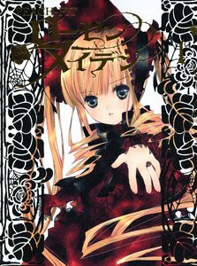 Rating: Safe Score: 0 Tags: 1girl bangs blonde_hair bonnet dress drill_hair flower green_eyes image long_hair long_sleeves looking_at_viewer rose shinku solo twin_drills twintails upper_body User: admin