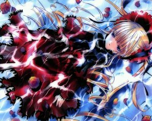 Rating: Safe Score: 0 Tags: 1girl blonde_hair blue_eyes blush dress drill_hair flower image long_hair long_sleeves lying on_back petals red_flower red_rose rose rose_petals shinku solo twintails User: admin
