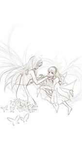 Rating: Safe Score: 0 Tags: 2girls bare_shoulders bug butterfly dress floating_hair gloves holding_hands image insect kakizaki_megu long_hair monochrome multiple_girls solo striped suigintou very_long_hair wings User: admin