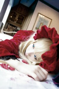 Rating: Safe Score: 0 Tags: 1girl blonde_hair blue_eyes blurry blurry_background blurry_foreground bookshelf depth_of_field dress indoors long_hair looking_at_viewer motion_blur photo shinku solo User: admin
