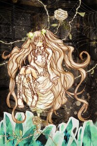 Rating: Safe Score: 0 Tags: 1girl blonde_hair boots bow choker cross-laced_footwear dress flower hair_flower hair_ornament image kirakishou knee_boots long_hair rose sitting solo thorns very_long_hair vines white_flower white_rose yellow_eyes User: admin