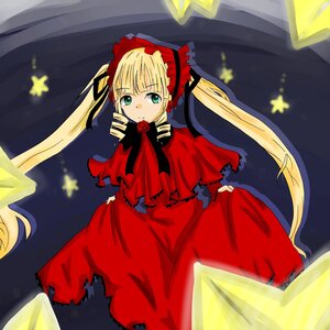 Rating: Safe Score: 0 Tags: 1girl blonde_hair bonnet bow bug butterfly cup curtains dress flower image insect long_hair long_sleeves looking_at_viewer moon red_dress rose shinku solo twintails very_long_hair User: admin
