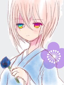Rating: Safe Score: 0 Tags: 1girl bangs blue_flower blue_kimono closed_mouth eyebrows_visible_through_hair flower hair_between_eyes hariruri heterochromia holding image japanese_clothes kimono looking_at_viewer solo souseiseki upper_body User: admin