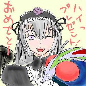 Rating: Safe Score: 0 Tags: 1girl blush hairband image long_hair one_eye_closed open_mouth purple_eyes smile solo suigintou tongue tongue_out User: admin