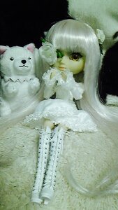 Rating: Safe Score: 0 Tags: 1girl bunny doll dress flower kirakishou long_hair sitting solo white_hair User: admin