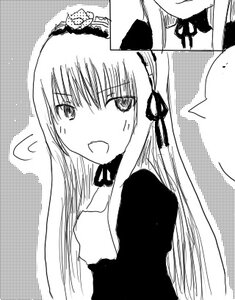 Rating: Safe Score: 0 Tags: 1girl blush dress greyscale hairband image lolita_hairband long_hair long_sleeves looking_at_viewer monochrome open_mouth sidelocks solo suigintou upper_body User: admin