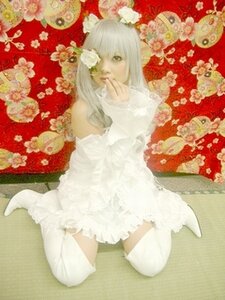 Rating: Safe Score: 0 Tags: 1girl dress flower kirakishou lace long_hair sitting solo thighhighs white_hair User: admin