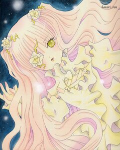 Rating: Safe Score: 0 Tags: 1girl eyepatch flower frills hair_ornament image kirakishou long_hair marker_(medium) multicolored_hair pink_hair sky solo star_(sky) traditional_media watercolor_(medium) User: admin