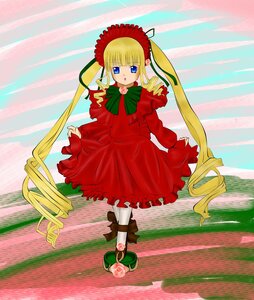 Rating: Safe Score: 0 Tags: 1girl blonde_hair blue_eyes bonnet bow bowtie dress drill_hair flower full_body green_bow image long_hair long_sleeves looking_at_viewer pantyhose pink_flower pink_rose red_dress rose shinku shoes sitting solo standing twin_drills twintails very_long_hair white_legwear User: admin