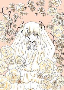 Rating: Safe Score: 0 Tags: 1girl auto_tagged dress flower frills image kirakishou long_hair long_sleeves monochrome one_eye_closed pink_rose rose solo thorns traditional_media vines white_flower white_rose yellow_flower yellow_rose User: admin