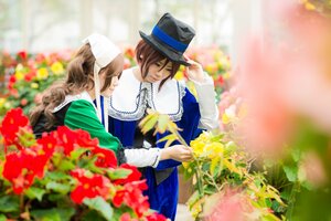 Rating: Safe Score: 0 Tags: 2boys 91076 apron blurry blurry_foreground brown_hair depth_of_field dress flower hat long_sleeves multiple_cosplay multiple_girls tagme top_hat User: admin