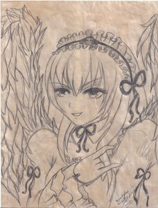 Rating: Safe Score: 0 Tags: 1girl artist_name dated feathered_wings frills graphite_(medium) hairband image long_hair long_sleeves looking_at_viewer monochrome ribbon signature simple_background smile solo suigintou traditional_media upper_body white_background wings User: admin