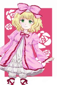 Rating: Safe Score: 0 Tags: 1girl blonde_hair bloomers blush bow dress frills green_eyes hina_ichigo hinaichigo image long_sleeves looking_at_viewer pink_bow pink_dress ribbon short_hair smile solo underwear white_legwear User: admin