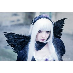 Rating: Safe Score: 0 Tags: 1girl bangs blunt_bangs closed_mouth eyelashes feather_trim feathered_wings feathers fur_trim hairband lace lips long_hair looking_at_viewer purple_eyes solo suigintou upper_body white_hair wings User: admin