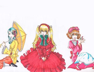 Rating: Safe Score: 0 Tags: 3girls blonde_hair blue_eyes bow brown_hair dress drill_hair frills holding_umbrella image long_hair long_sleeves looking_at_viewer multiple multiple_girls open_mouth pantyhose parasol pink_bow shoes sitting striped tagme twintails umbrella User: admin
