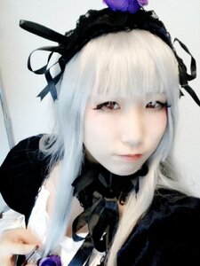 Rating: Safe Score: 0 Tags: 1girl bangs black_ribbon closed_mouth flower hair_flower hair_ornament lips looking_at_viewer photo ribbon rose solo suigintou white_hair User: admin