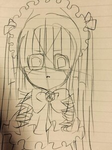 Rating: Safe Score: 0 Tags: 1girl dress frills image monochrome shinku sketch solo User: admin