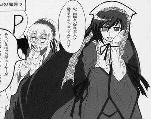 Rating: Safe Score: 0 Tags: 2girls blush dress evil_smile frills greyscale hairband hands_on_own_cheeks hands_on_own_face image long_hair long_sleeves looking_at_viewer monochrome multiple_girls pair simple_background sisters smile suigintou suiseiseki very_long_hair wings User: admin