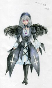 Rating: Safe Score: 0 Tags: 1girl auto_tagged black_wings boots closed_mouth cross-laced_clothes detached_collar dress feathers frills full_body hairband image juliet_sleeves long_hair long_sleeves looking_at_viewer puffy_sleeves red_eyes ribbon silver_hair solo standing suigintou wings User: admin
