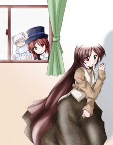 Rating: Safe Score: 0 Tags: brown_hair curtains dress green_dress green_eyes hat heterochromia image long_hair long_sleeves looking_at_viewer multiple multiple_girls red_eyes siblings simple_background sisters souseiseki suiseiseki tagme very_long_hair User: admin