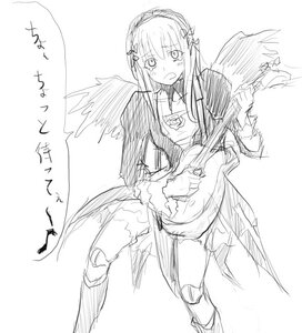 Rating: Safe Score: 0 Tags: 1girl akuma_homura black_wings boots dress feathered_wings greyscale hairband image long_hair long_sleeves looking_at_viewer monochrome simple_background solo suigintou white_background wings User: admin