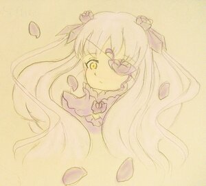 Rating: Safe Score: 0 Tags: 1girl barasuishou closed_mouth eyebrows_visible_through_hair flower image long_hair looking_at_viewer photo pink_hair simple_background solo traditional_media two_side_up upper_body watercolor_(medium) yellow_eyes User: admin