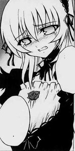 Rating: Safe Score: 0 Tags: 1girl bare_shoulders blush crying dress eyebrows_visible_through_hair flower greyscale hair_between_eyes image long_hair looking_at_viewer monochrome rose solo suigintou tears User: admin