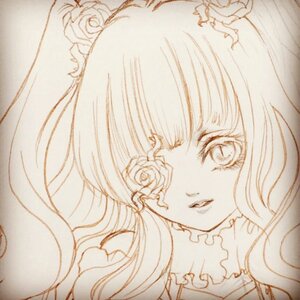 Rating: Safe Score: 0 Tags: 1girl bangs flower hair_flower hair_ornament image kirakishou long_hair monochrome portrait rose solo traditional_media white_flower white_rose User: admin