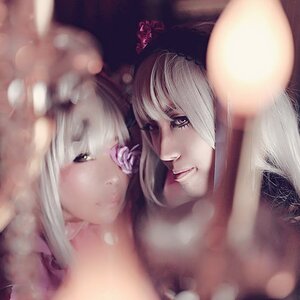 Rating: Safe Score: 0 Tags: 2girls blurry depth_of_field lips long_hair multiple_cosplay multiple_girls purple_eyes tagme white_hair User: admin