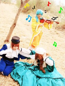 Rating: Safe Score: 0 Tags: 2boys 2girls ? bass_clef beamed_eighth_notes beamed_sixteenth_notes blue_hair bow bow_(instrument) brown_hair closed_eyes dancing dress eighth_note guitar hat instrument long_hair lyrics multiple_boys multiple_cosplay multiple_girls music musical_note pantyhose playing_instrument quarter_note sheet_music short_hair singing sixteenth_note spoken_musical_note staff_(music) tagme treble_clef violin User: admin