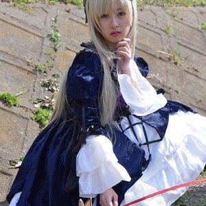 Rating: Safe Score: 0 Tags: 1girl 3d bangs blonde_hair blue_dress blurry closed_mouth dress lips long_hair long_sleeves looking_at_viewer outdoors photo realistic solo standing suigintou User: admin
