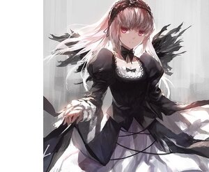 Rating: Safe Score: 0 Tags: 1girl black_dress black_ribbon black_wings closed_mouth dress feathers frills hairband image juliet_sleeves lolita_hairband long_hair long_sleeves looking_at_viewer pink_eyes puffy_sleeves red_eyes ribbon rose silver_hair smile solo suigintou wings User: admin