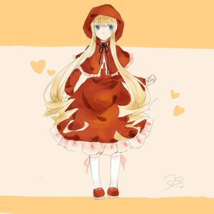 Rating: Safe Score: 0 Tags: 1girl auto_tagged blonde_hair blue_eyes bow capelet dress full_body heart hood image kneehighs long_hair looking_at_viewer red_capelet red_dress shinku shoes smile solo standing striped striped_background twintails very_long_hair white_legwear User: admin