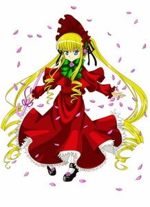 Rating: Safe Score: 0 Tags: 1girl blonde_hair blue_eyes bonnet bow bowtie cherry_blossoms dress flower full_body green_bow image long_hair long_sleeves looking_at_viewer petals red_dress rose rose_petals shinku shoes sidelocks solo twintails User: admin