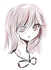 Rating: Safe Score: 0 Tags: 1girl bangs blush closed_mouth collarbone eyebrows_visible_through_hair hair_between_eyes image long_hair looking_at_viewer monochrome simple_background sketch solo souseiseki striped vertical_stripes white_background User: admin