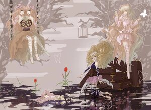 Rating: Safe Score: 0 Tags: blonde_hair boots bug butterfly dress flower fruit image insect kirakishou leaf long_hair multiple_girls plant sitting solo thighhighs thorns very_long_hair vines User: admin