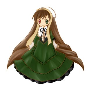 Rating: Safe Score: 0 Tags: 1girl brown_hair dress frills full_body green_dress green_eyes hat heterochromia image long_hair long_sleeves looking_at_viewer red_eyes simple_background solo standing suiseiseki very_long_hair white_background User: admin