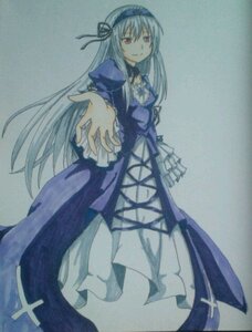 Rating: Safe Score: 0 Tags: 1girl blue_dress blurry cross-laced_clothes dress frilled_sleeves frills hairband image long_hair long_sleeves looking_at_viewer outstretched_arm outstretched_hand red_eyes ribbon silver_hair simple_background smile solo standing suigintou very_long_hair wide_sleeves wings User: admin