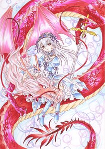 Rating: Safe Score: 0 Tags: 1girl dragon dress frills hairband image lolita_hairband long_hair long_sleeves looking_at_viewer red_eyes silver_hair solo suigintou traditional_media wide_sleeves User: admin