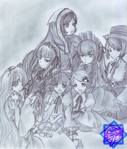 Rating: Safe Score: 0 Tags: 6+girls bow dress frills hair_ornament hat hina_ichigo image kanaria long_hair long_sleeves looking_at_viewer monochrome multiple multiple_girls open_mouth shinku short_hair siblings sisters smile souseiseki suigintou suiseiseki tagme top_hat twins twintails User: admin